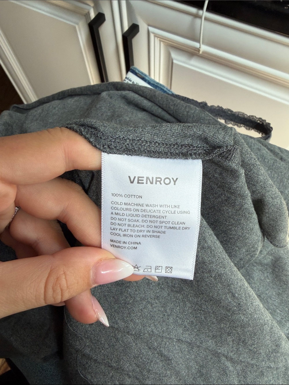 Venroy Charcoal Grey Lace-Trim Asymmetrical Tank Dress - Picture 5 of 7
